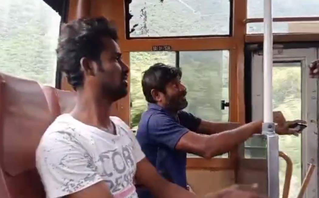 intoxicated youth on the government bus was furious
