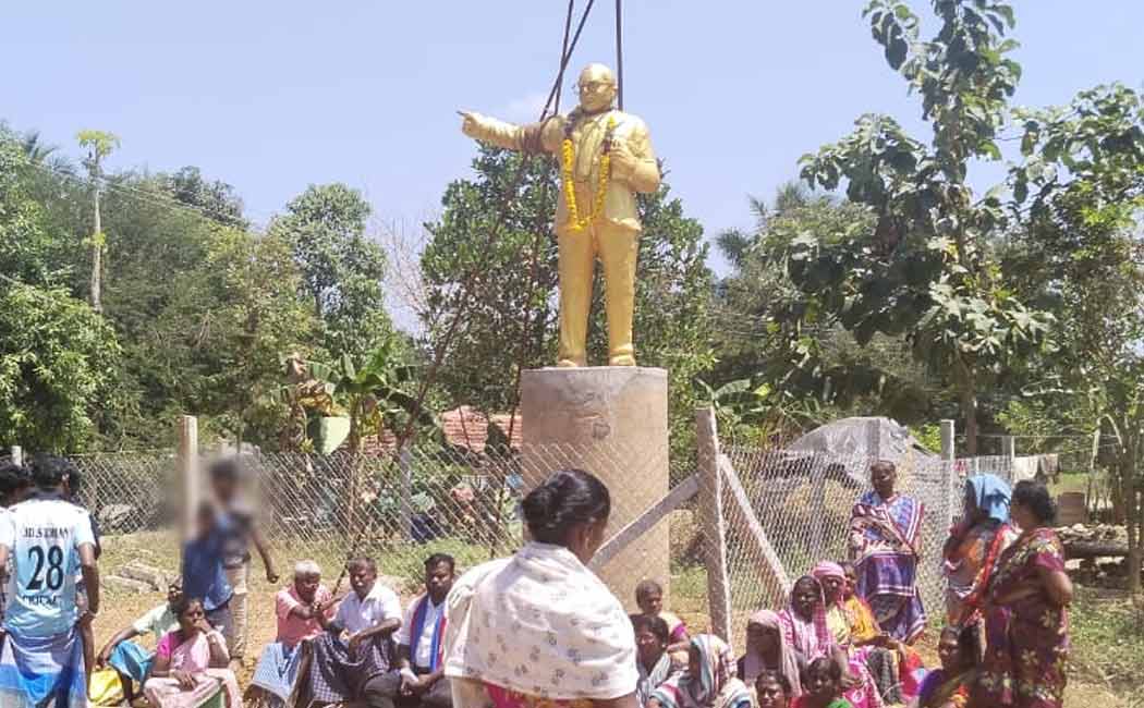 Unveiling of Ambedkar statue at private place