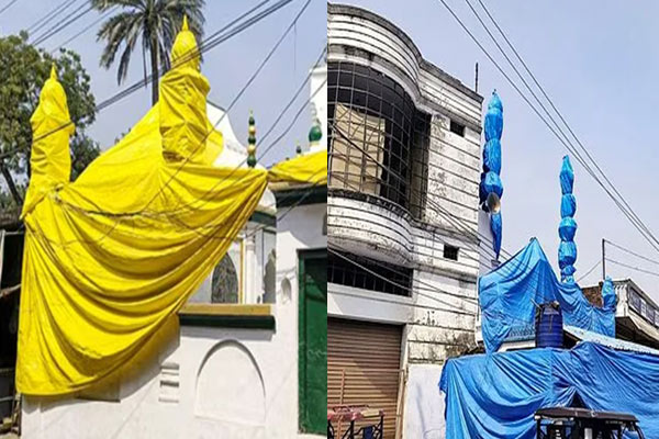 Tensions rise in UP ahead of Holi and Mosques covered with tarpaulins