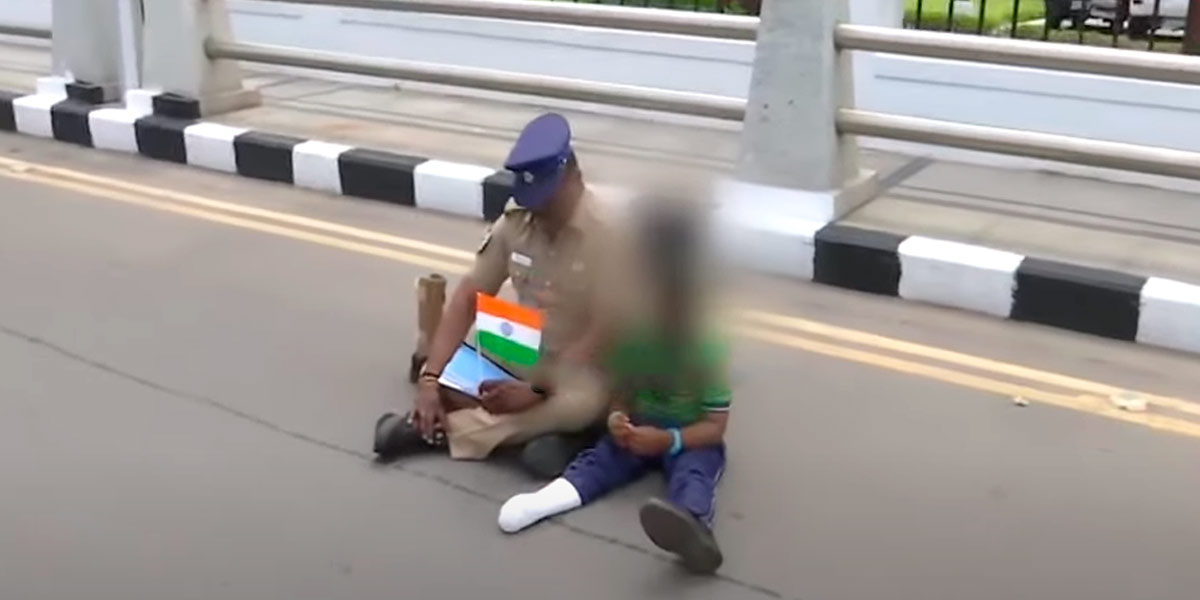 Police dharna with 10-year-old daughter in front of DGP office