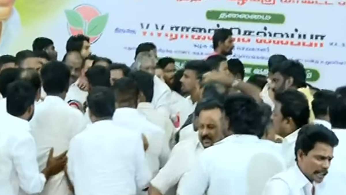 Pushing in AIADMK meeting; Administrators clashed before Natham Viswanathan