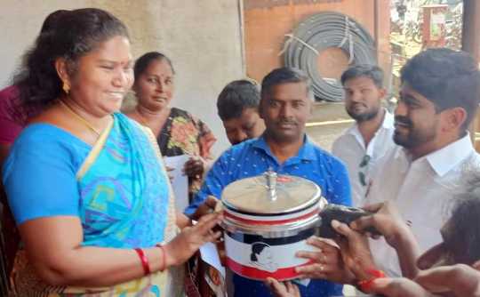 ammk actively gathering votes erode east constituency