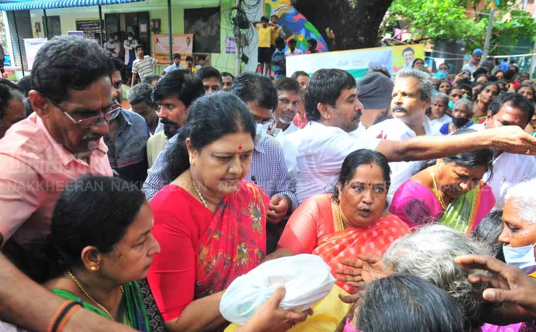 Sasikala provided relief in KK Nagar
