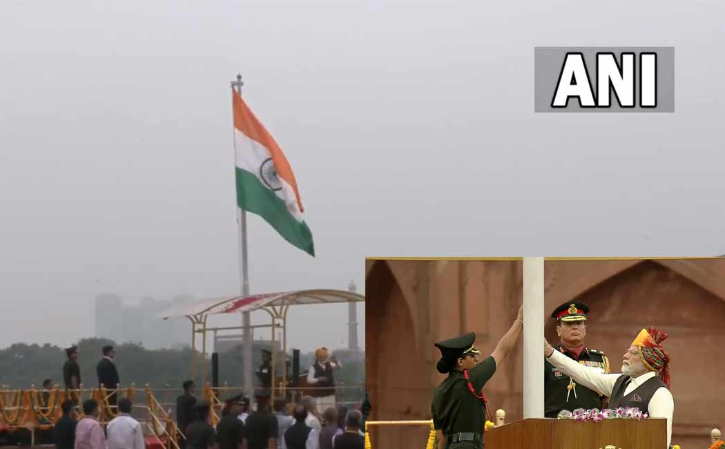 Prime Minister Modi national flag at the Red Fort