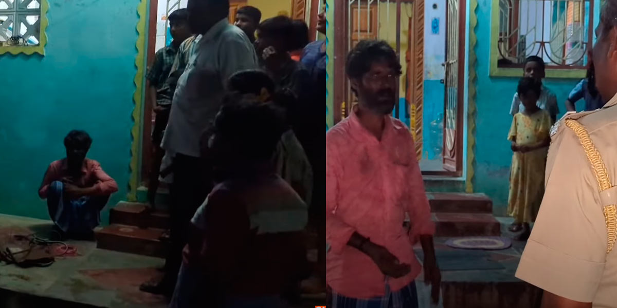A man who stole an electric motor wire because he had no money to drink; People of the town who caught him