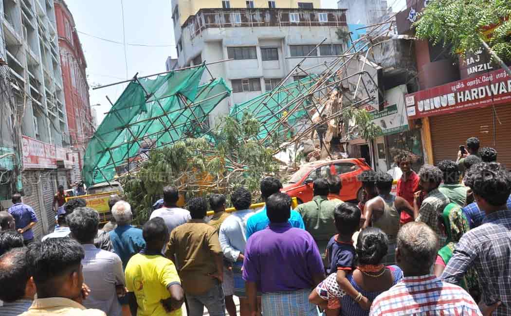 chennai parrys corner building unexpected incident