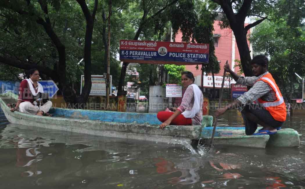 Increased rain water ... Public traveling by boat