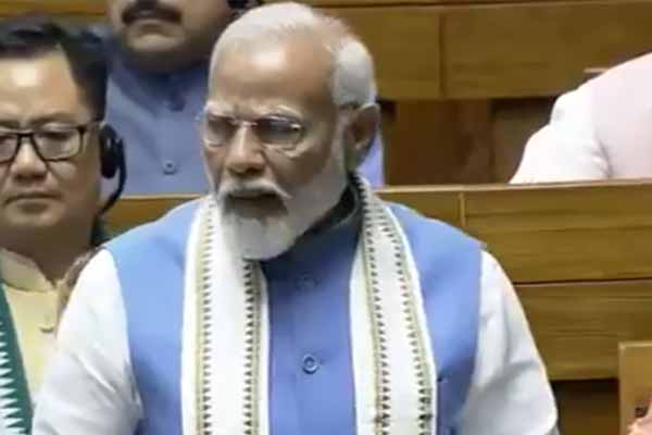 Prime Minister Modi's reply; Opposition slogans