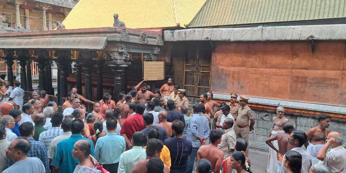 Dikshitars protest by besieging the charity department officer