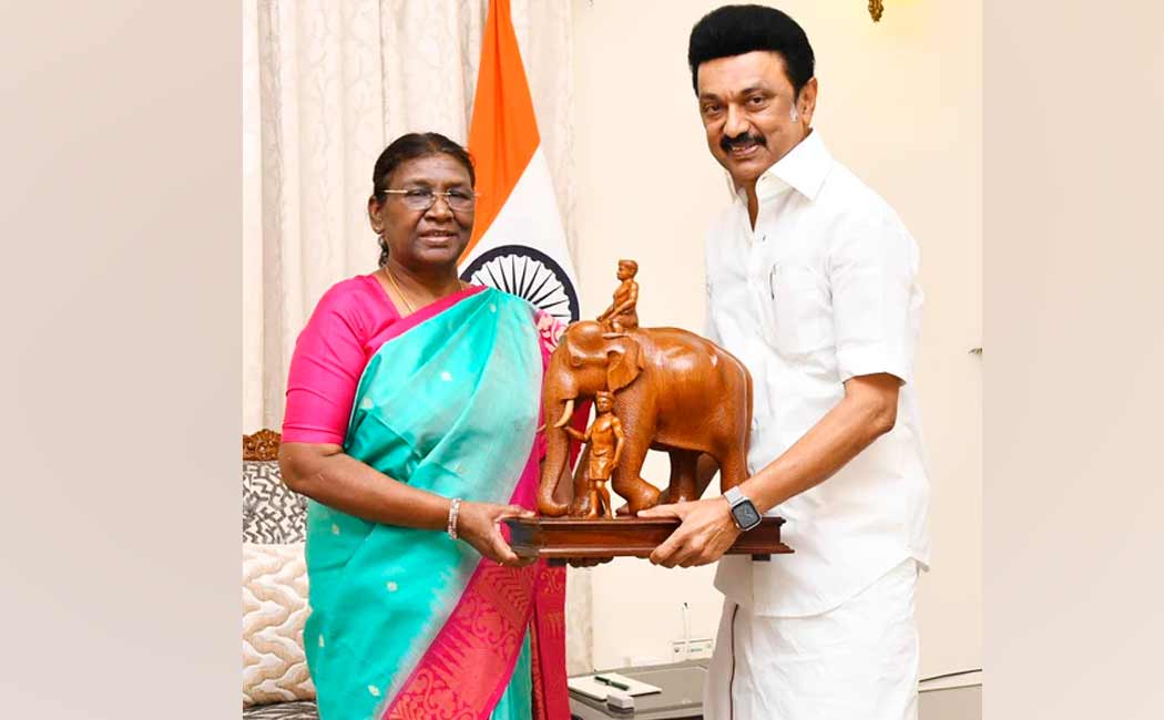 Chief Minister M.K.Stalin presented the souvenir to the President