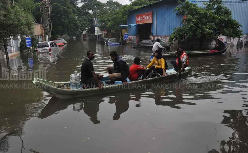 Increased rain water ... Public traveling by boat