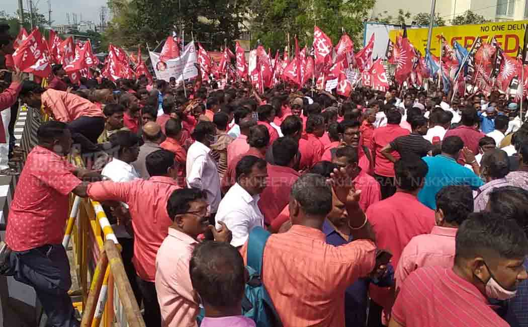 Trade union struggle on Anna salai