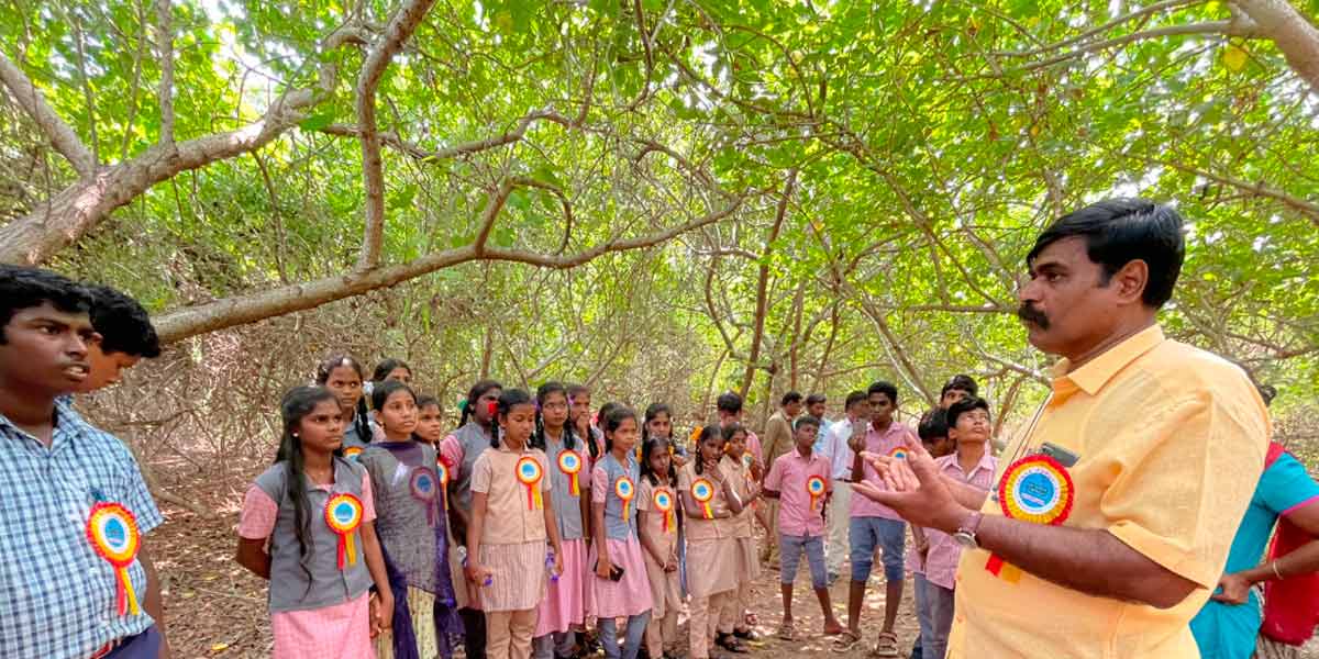 Rameswaram with tradition and natural beauty - explanation to students on traditional event