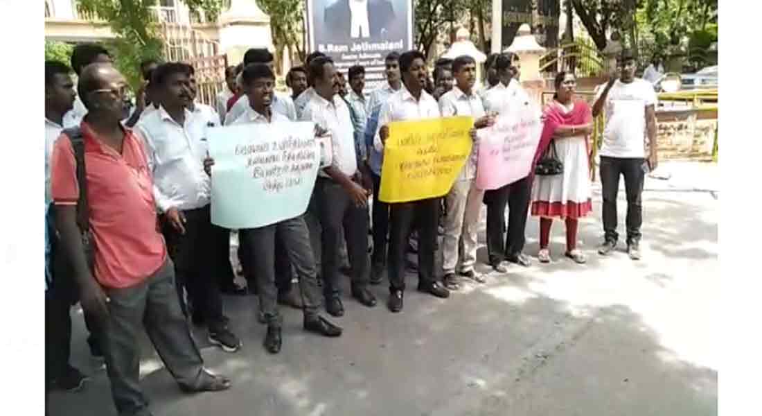 Protests in Govai condemning Justice Tahil Ramani's transfer