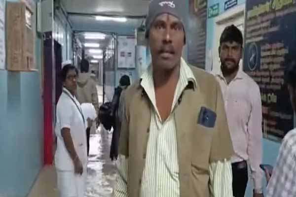 Stagnant rain water in government hospital; Patients suffer