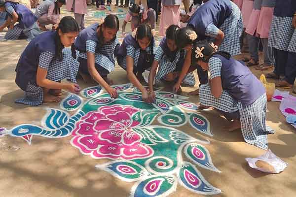 pongal celebrated in pudukkottai district government school