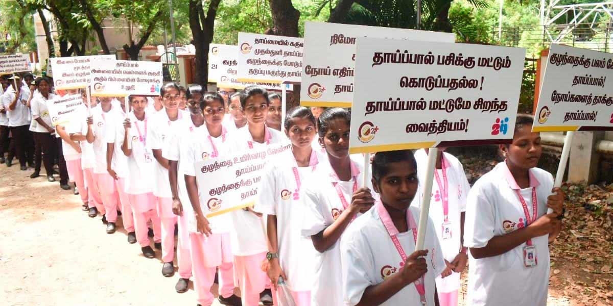 Breast milk is the nourishment for the baby; Nurses who gave awareness