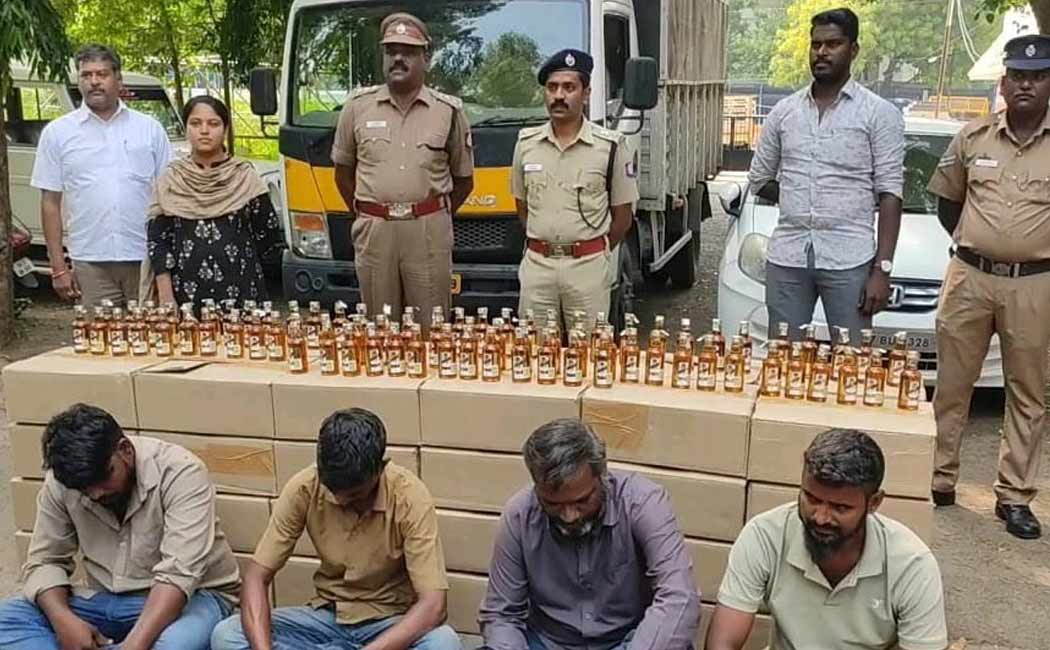 Police seized 2,000 fake bottles of smuggled liquor