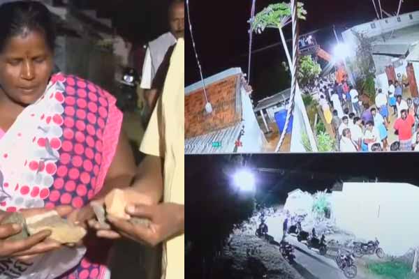 Stones falling on the roof; Villagers suffering from sleeplessness
