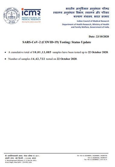 india coronavirus samples tested icmr details
