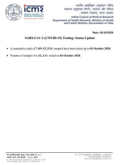 india coronavirus samples tested details icmr