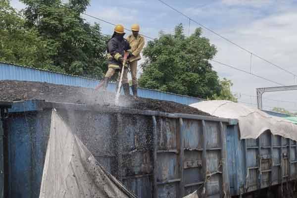 Fire breaks out in train carriage carrying coal