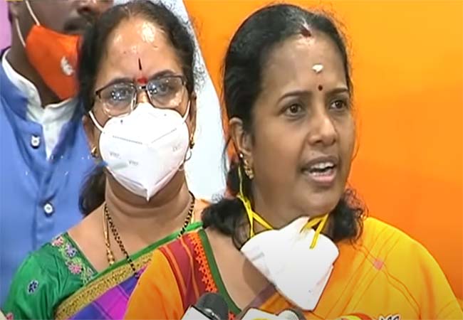 MAHILA MORCHA NATIONAL PRESIDENT VANATHI SRINIVASAN PRESS MEET AT DELHI