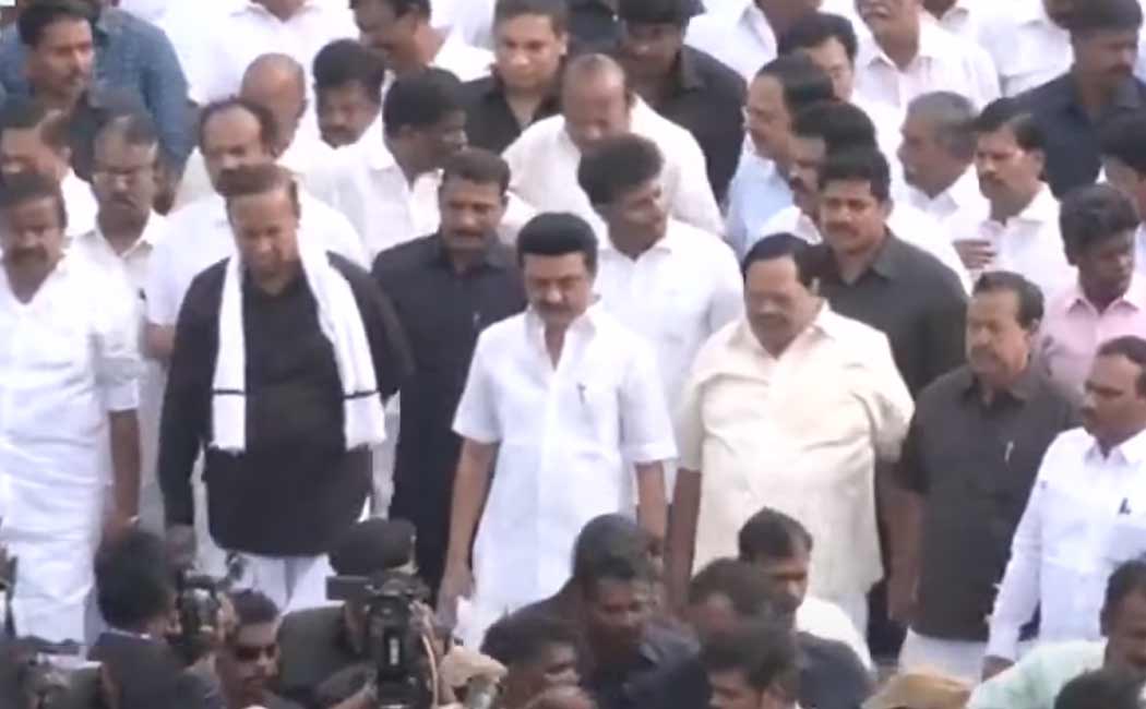 peace rally led Cm Stalin on the occasion of the kalaignar 5th anniversary