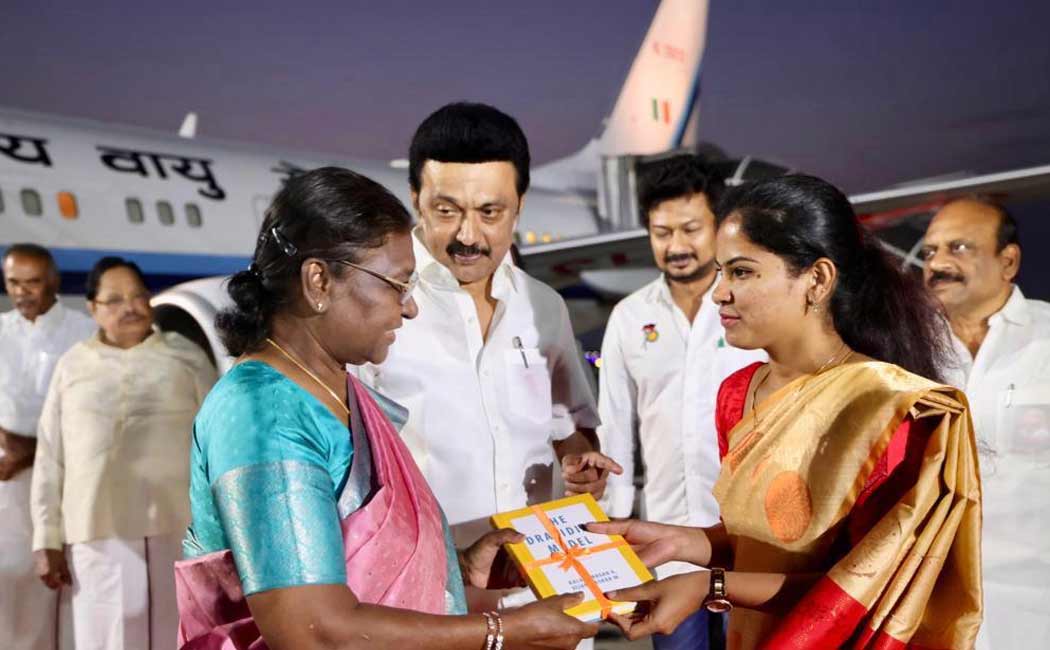 President visiting Chennai Welcome with books