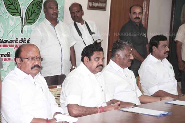 EPS consulting with AIADMK MLAs