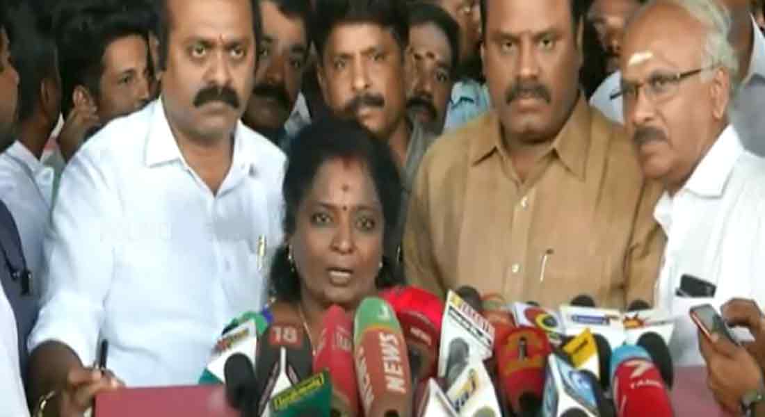 tamilsaisowdararajan interview in chennai airport