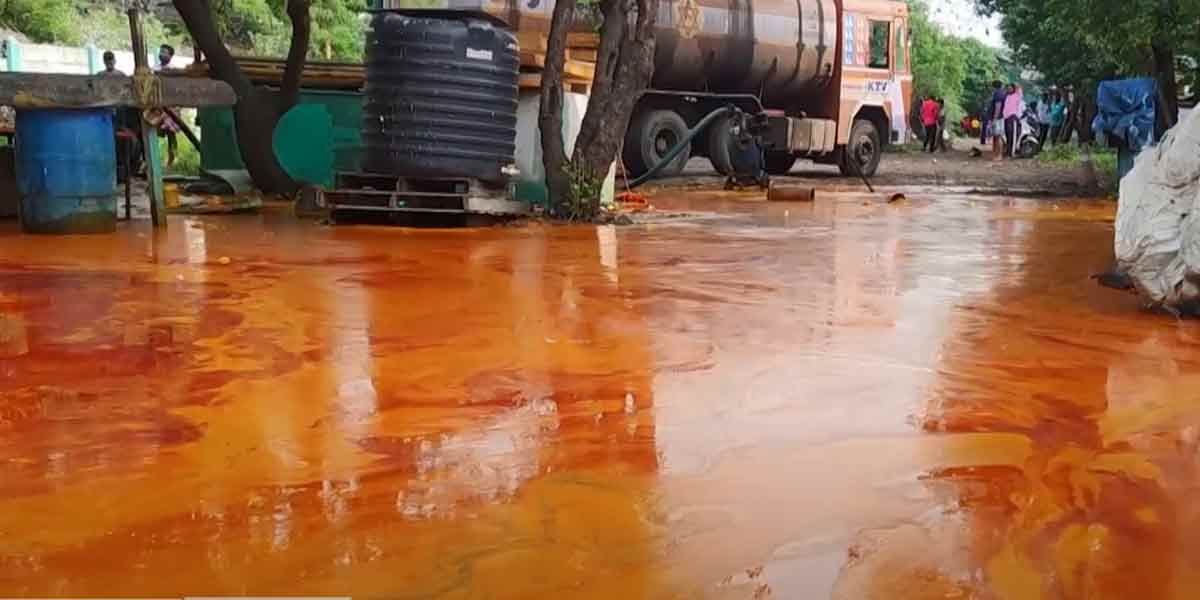 Palm oil spill in Kasimedu... Public in fear!