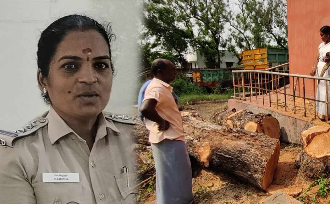 police inspector cut down an ancient tree at a police station in Cuddalore