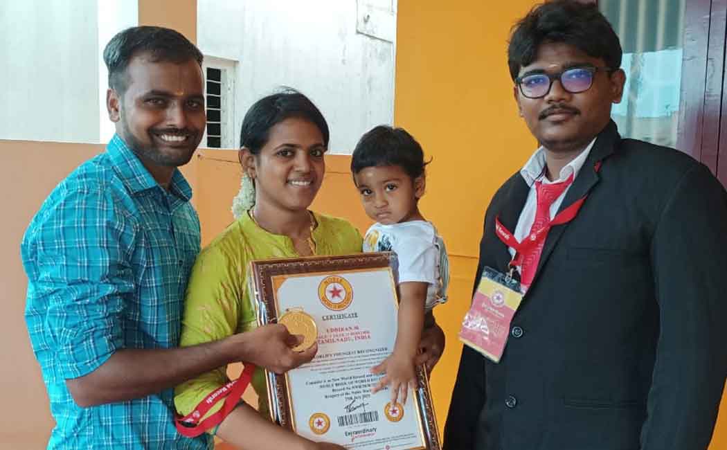 An infant from Coimbatore who has been featured in the Nobel Book of Records