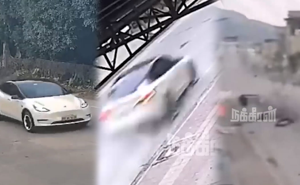 Tesla car accident that lost control due technical fault