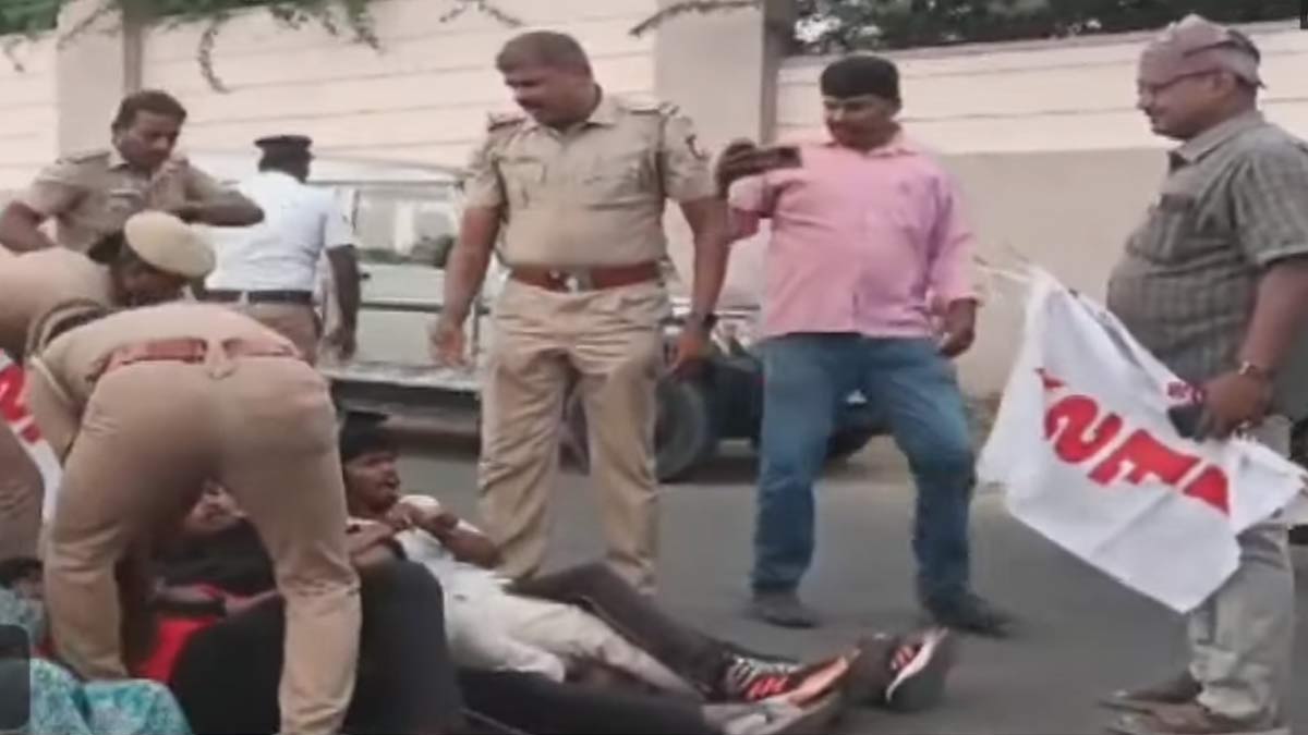 Student organizations involved in protest over 'removal of student's button at NEET exam center' arrested