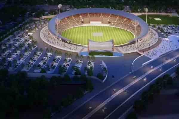 rime Minister Modi is the foundation stone by International cricket ground in the shape of Shiva!;