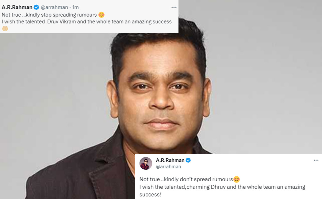 ar rahman clarifies dhuruv vikram movie rumours