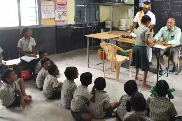 The district collector paid a surprise visit to the school; Action taken against late teachers