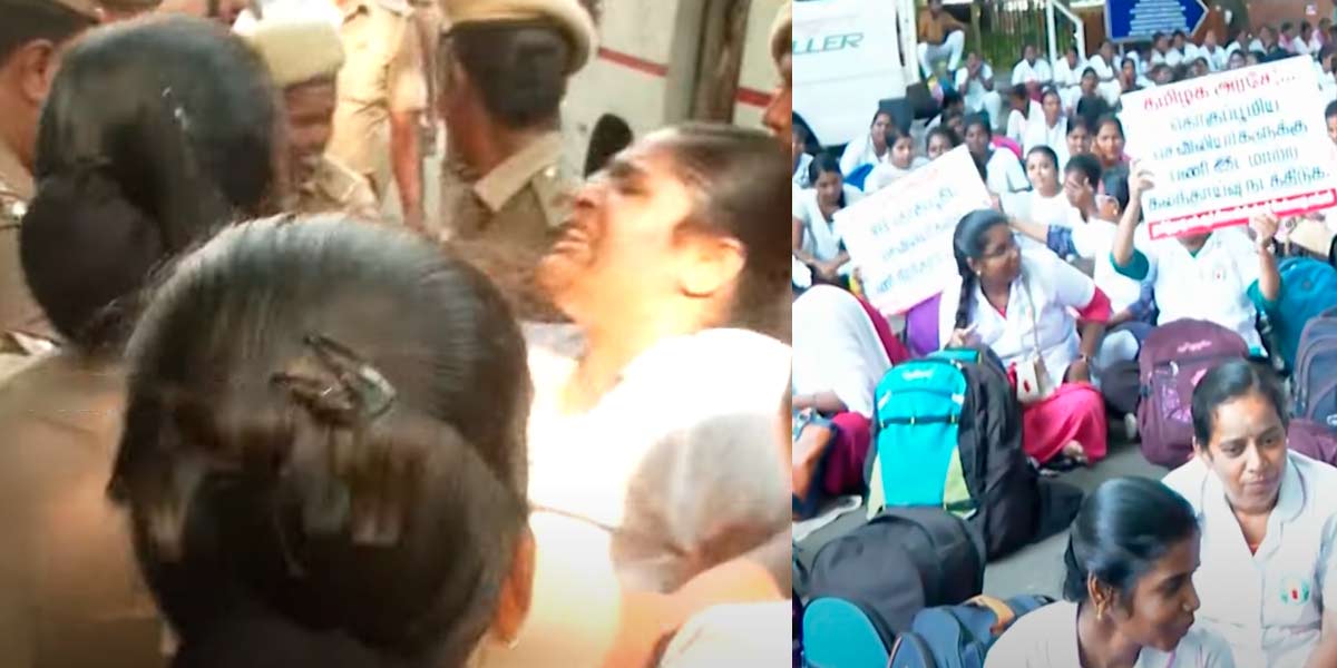 Nurses involved in the protest were arrested