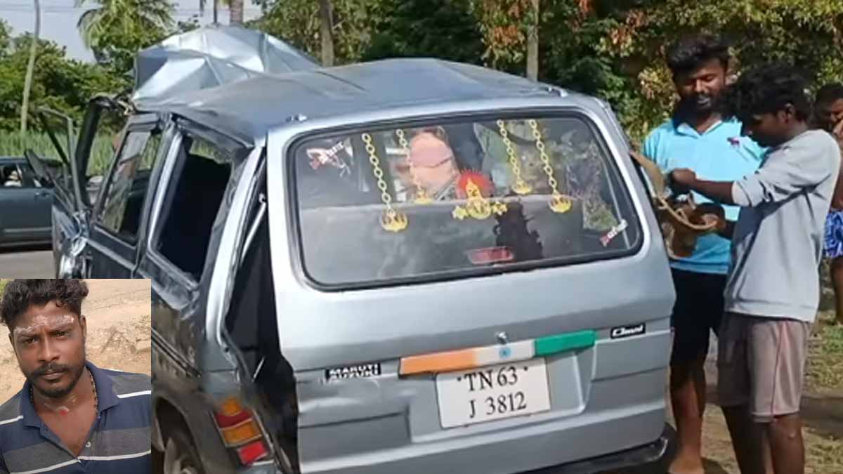 Police investigate accident involving car hitting coconut tree