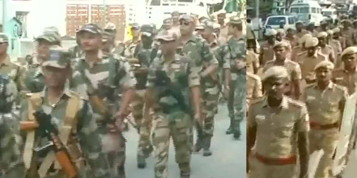Central Industrial Security Force rally in Erode East