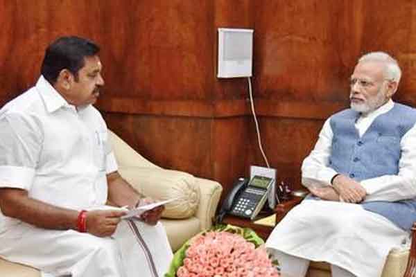 Edappadi palanisamy met PM Modi