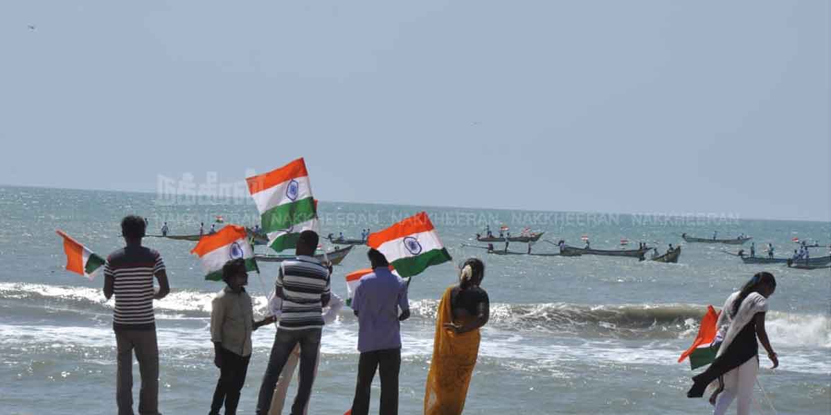 bjp Annamalai rally in deep sea (pictures)