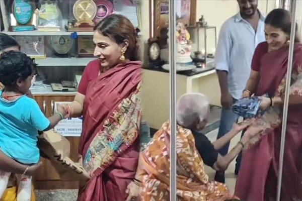 aishwarya rajinikanth celebrates diwali by gifting dress to helpless people