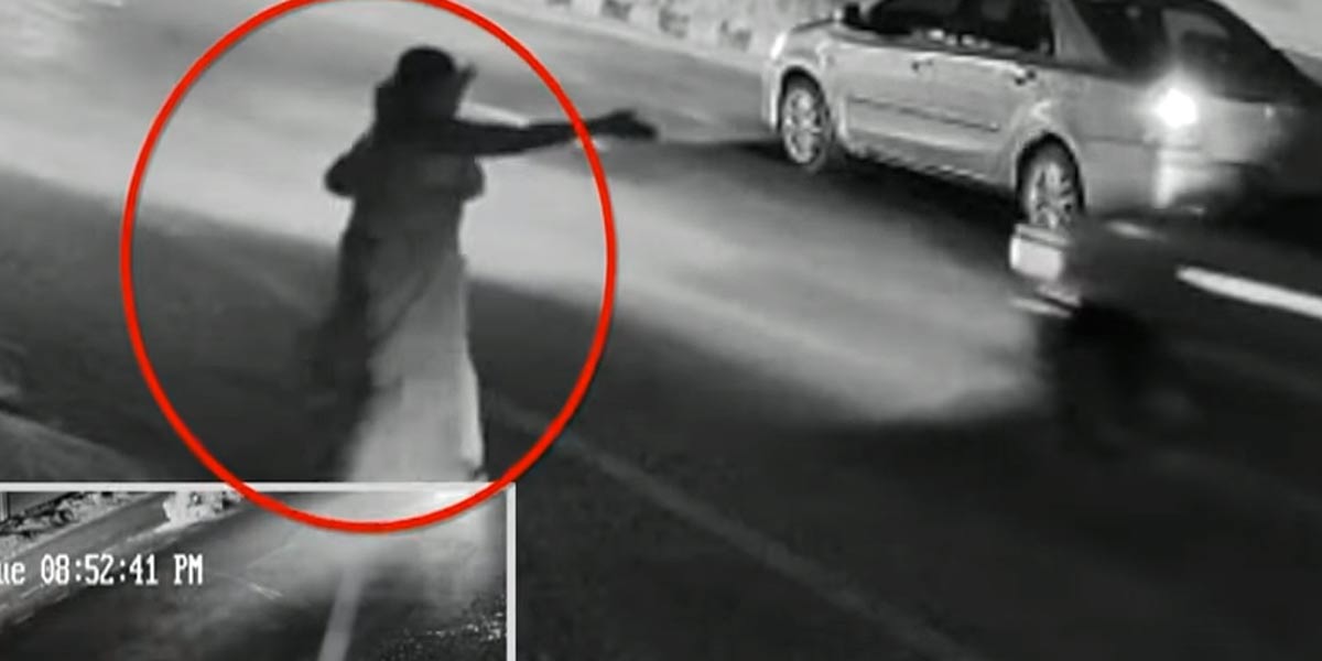 Chain flush at night; Screaming woman on the road; CCTV footage goes viral