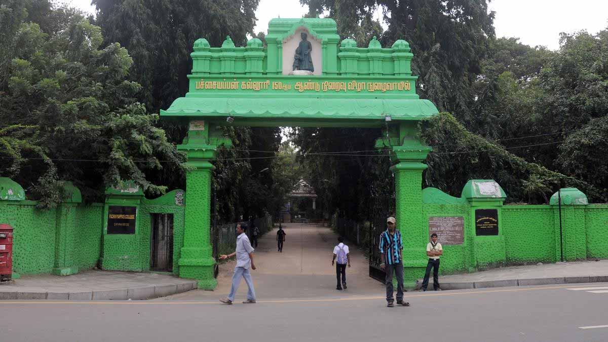 Pachaiyappan college students strike; Police build-up