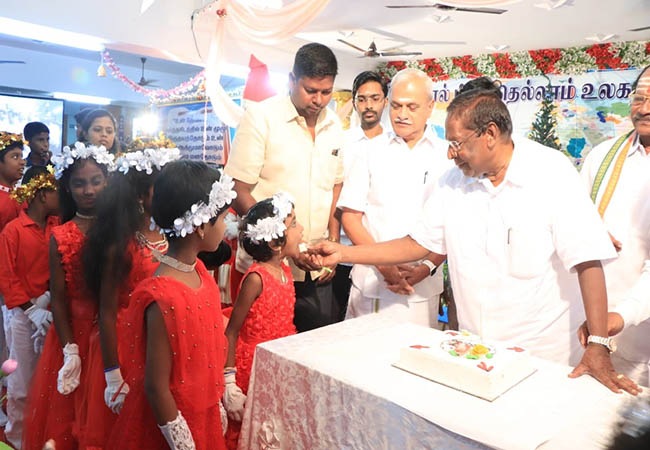 puducherry Christmas celebration cm narayana samy participate