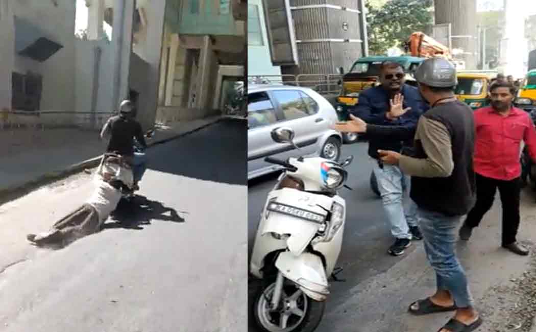 A young man who dragged an old man in a cart; Busy in Bangalore