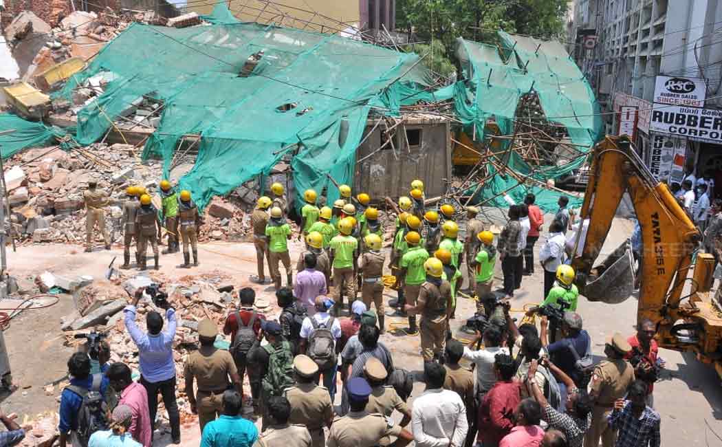 chennai parrys corner building unexpected incident